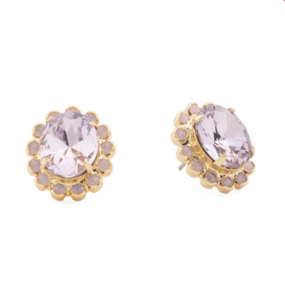 Sorrelli Halo Oval Crystal Stud Earrings in Crystal Rose NWT - Picture 2 of 16